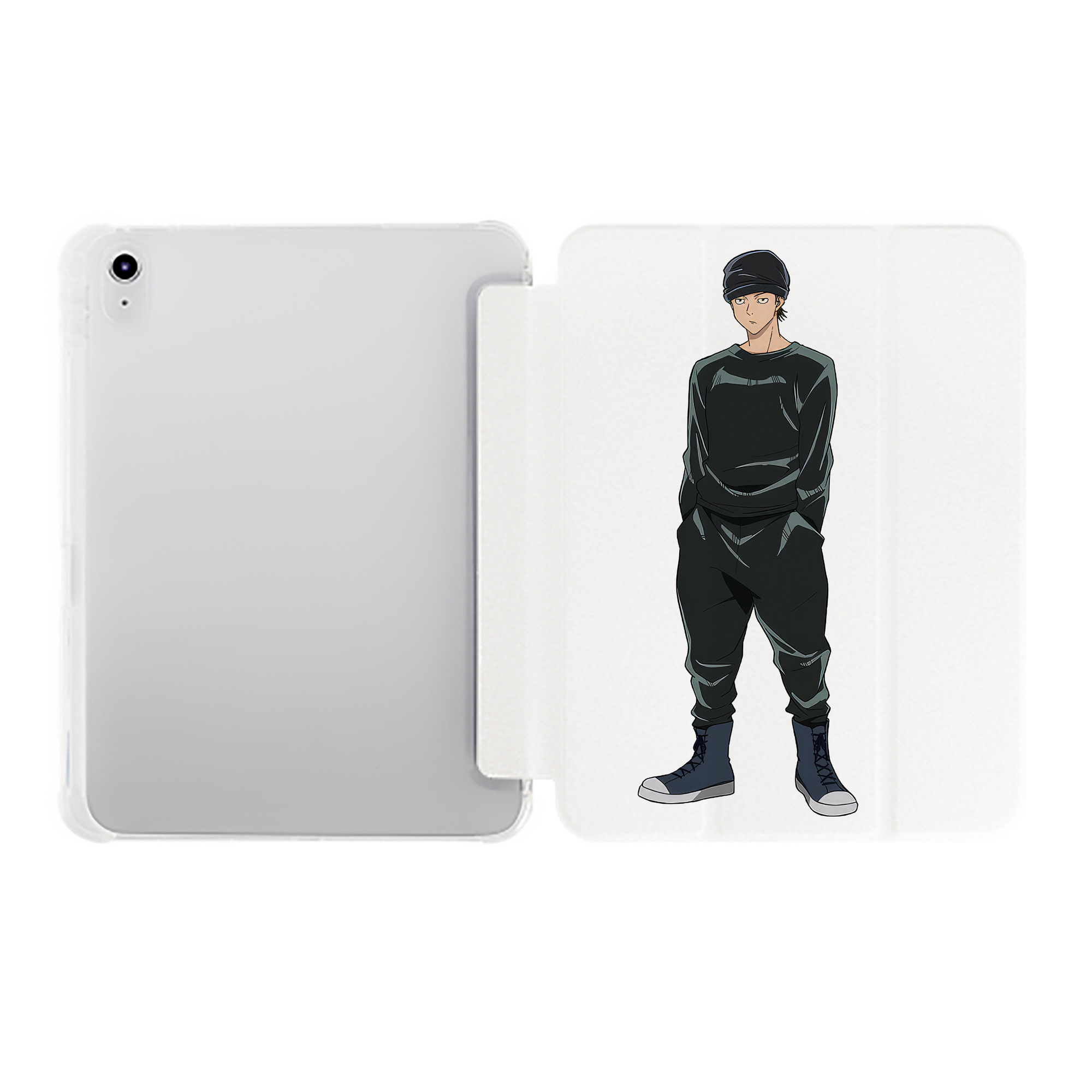 （画像用） 呪術廻戦 Jujutsu Kaisen IPad ケース ペン収納付き 三つ折りスタンド PUレザー×シリコン 対応機種9.5/10.5/10.9インチ
